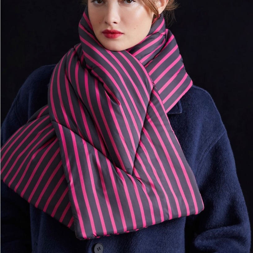Nwt  Striped Puffer Scarf Nwt